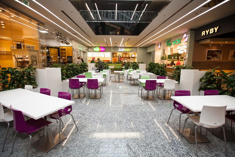 Food Court w Centrum Handlowym Plac Unii. Projekt: Forbis Group
