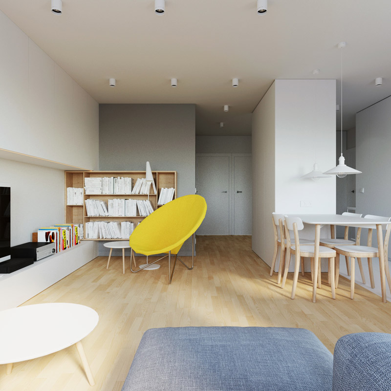 Projekt wnętrz mieszkania w Lublinie. Pracownia: 081 Architekci