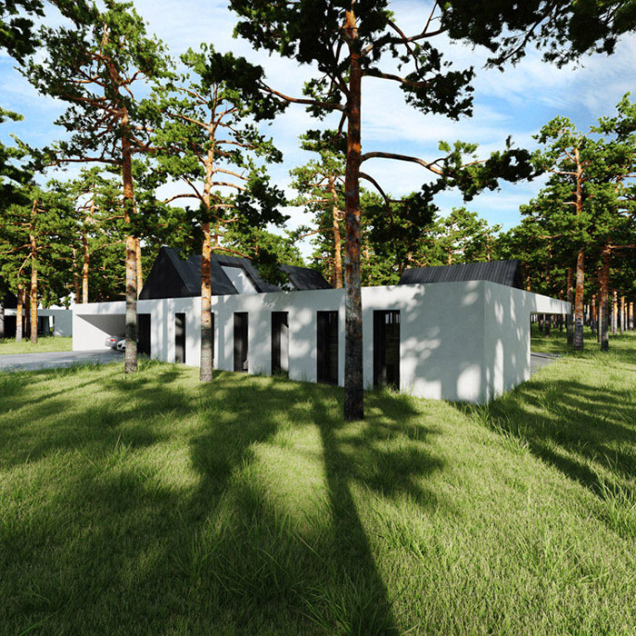 Dwa domy w lesie, Estonia. Projekt: Tamizo Architects Mateusz Stolarski