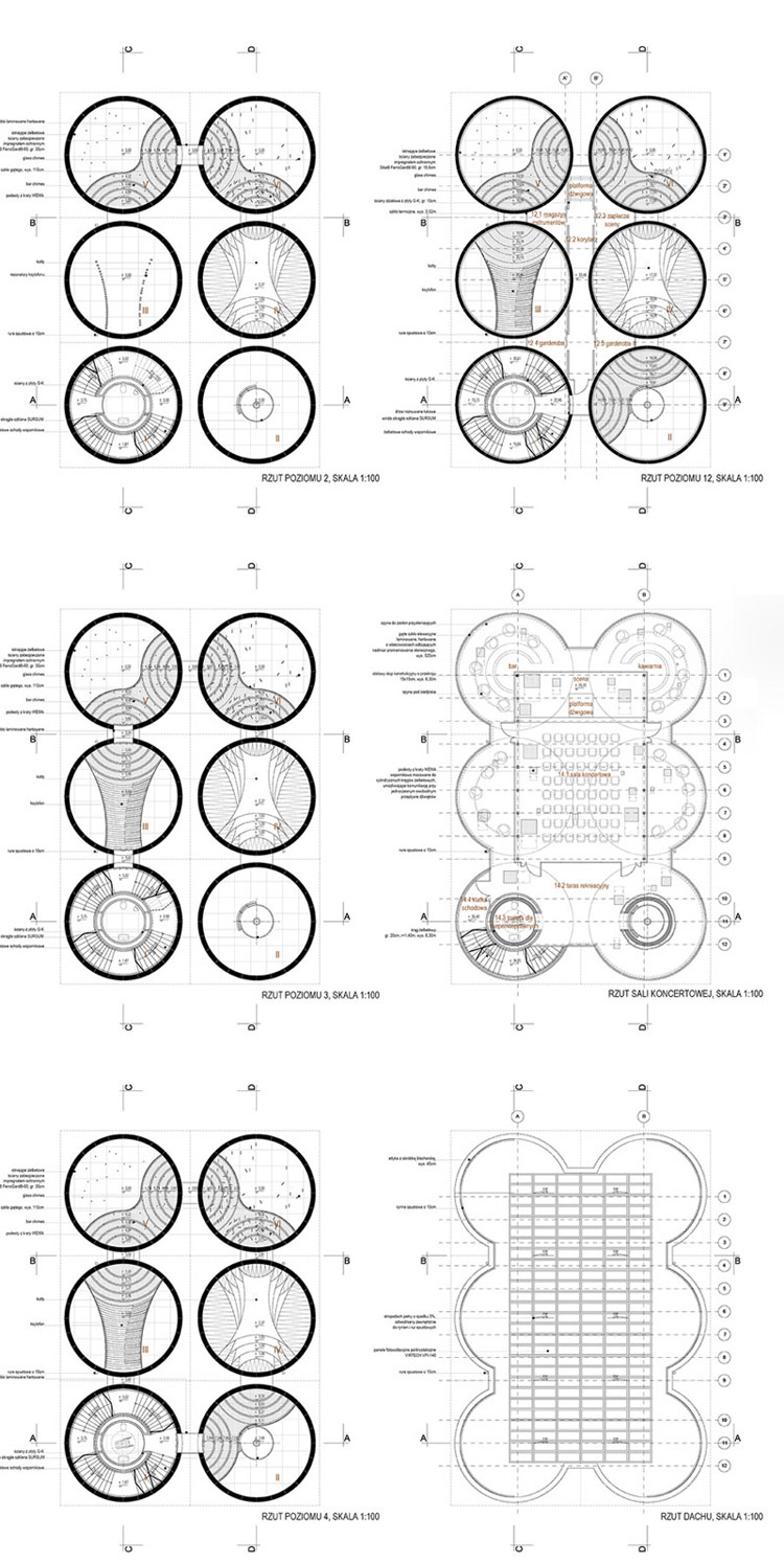 Dyplomy Architektury: Adaptacja żelbetowych silosów. Projekt: Emilia Kaczor
