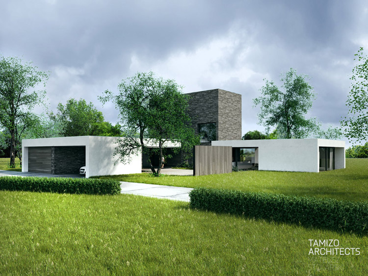 Dom z wieżą. Projekt: Tamizo Architects Mateusz Stolarski