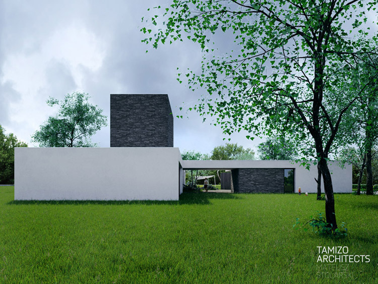 Dom z wieżą. Projekt: Tamizo Architects Mateusz Stolarski