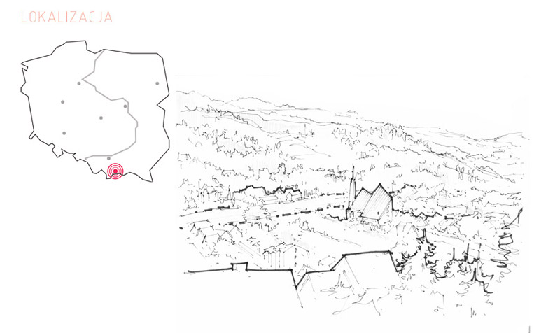 Przystanek "Trzy Korony", Krościenko. Projekt konkursowy: Weronika Budnik, Artur Jóźwik  Przystanek "Trzy Korony", Krościenko. Projekt konkursowy: Weronika Budnik, Artur Jóźwik