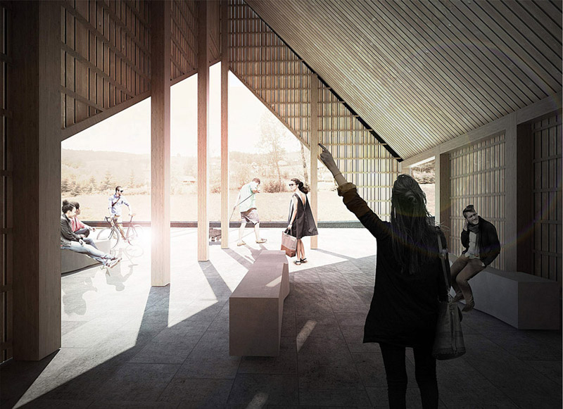 Przystanek "Trzy Korony", Krościenko. Projekt konkursowy: Weronika Budnik, Artur Jóźwik  Przystanek "Trzy Korony", Krościenko. Projekt konkursowy: Weronika Budnik, Artur Jóźwik