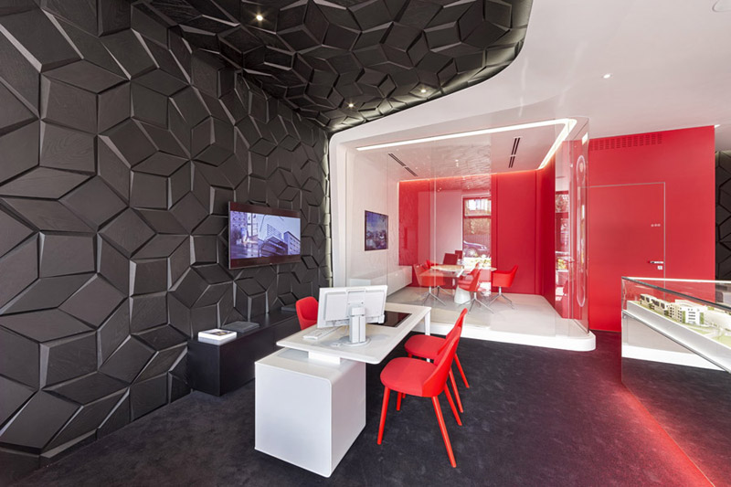 Biuro sprzedaży firmy Profbud. Projekt wnętrz showroomu: Robert Majkut Design