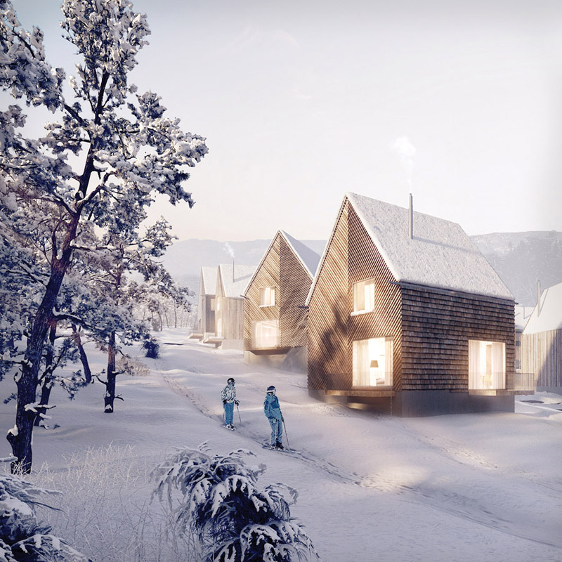 Osiedle Active Village w Karpaczu. II Nagroda w konkursie: WXCA - Pracownia Architektoniczna