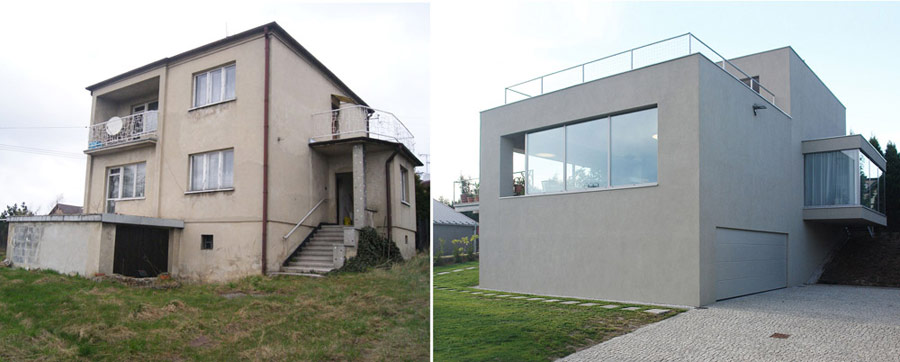 Rozbudowa domu z lat 60-tych, Łaziska Górne. Projekt: SLAS Architekci 