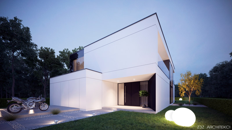 Czysta, minimalistyczna forma domu w Toruniu pracowni Z3Z Architekci