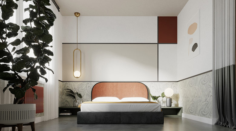 Wnętrza mieszkania inspirowane Bauhausem. Projekt: Studio Projektowania Wnętrz Inbalance. Wizualizacje: Will Be Studio