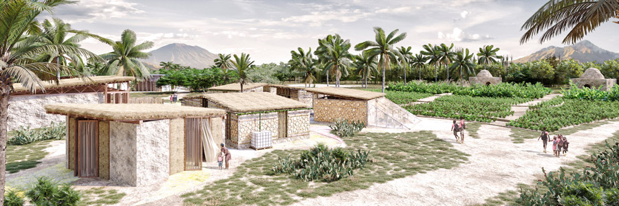 Architektura w obliczu katastrof. Modelowe kształtowanie zabudowy wiejskiego zespołu szkolnego na Haiti. Autor: Agnieszka Chudy