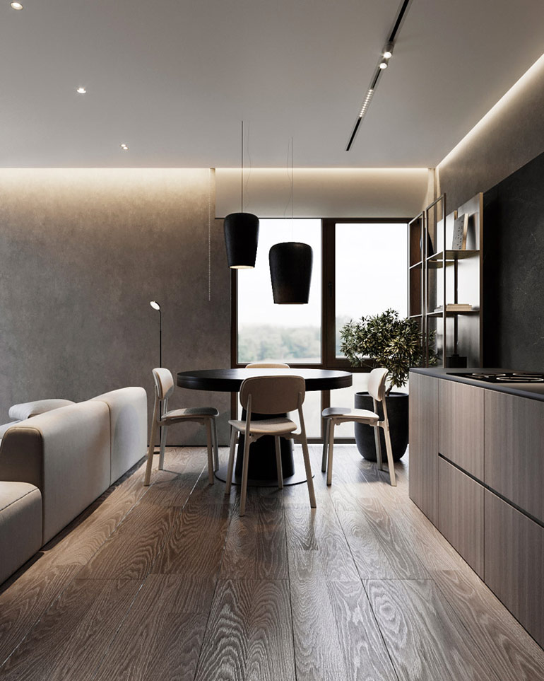 Niewielkie mieszkanie pełne stylu i elegancji. Projekt wnętrz: Aeteam.design
