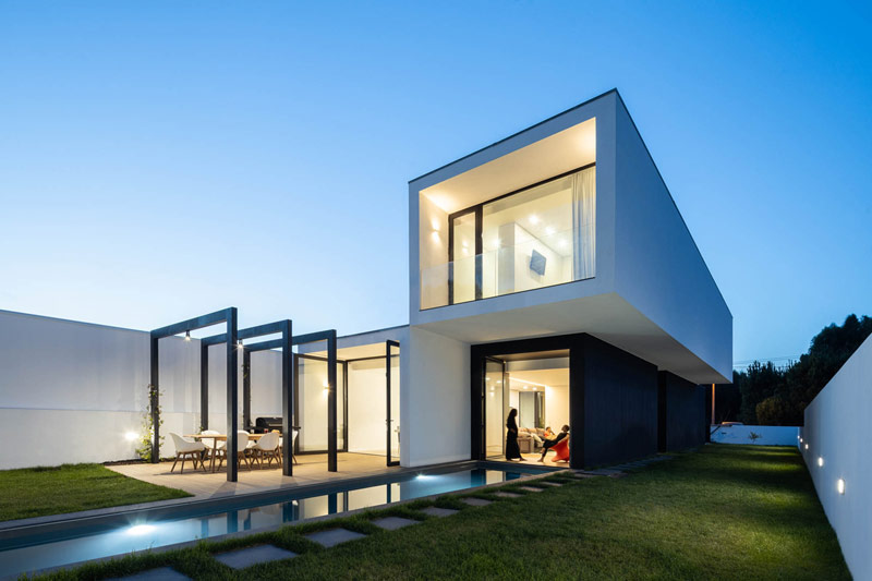 Projekt Diagonal House. Pracownia Frari – architecture network. Fotograf Ivo Tavares Studio