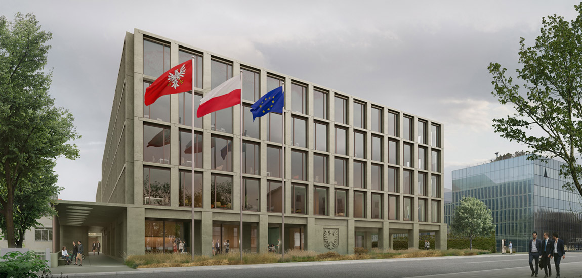 Nowe budynki Sądu Apelacyjnego i instytucji wojewódzkich projektu pracowni Projekt Praga