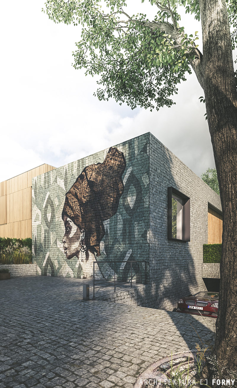 Łódzkie klimaty i nietypowa elewacja. Dom z muralem w zielonej dzielnicy na obrzeżach miasta