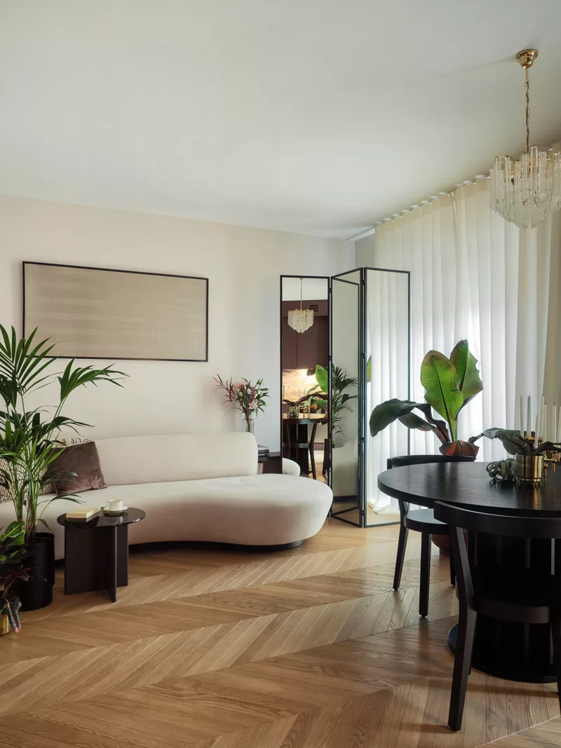 30-metrowa kawalerka inspirowane latami 70.