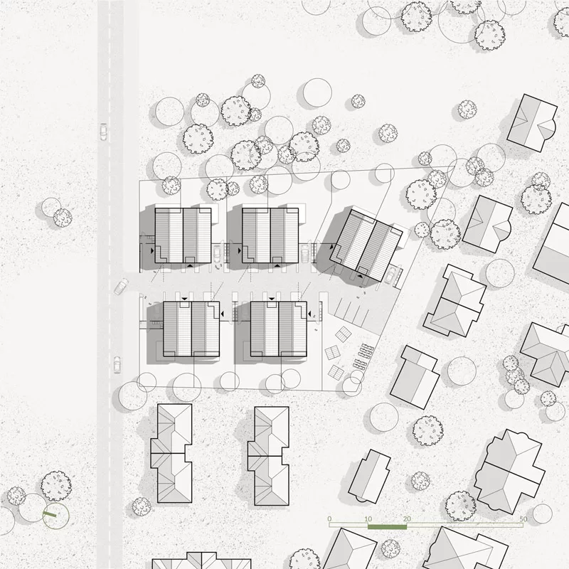 Osiedle dom&oacute;w we wsp&oacute;łczesnej stylistyce