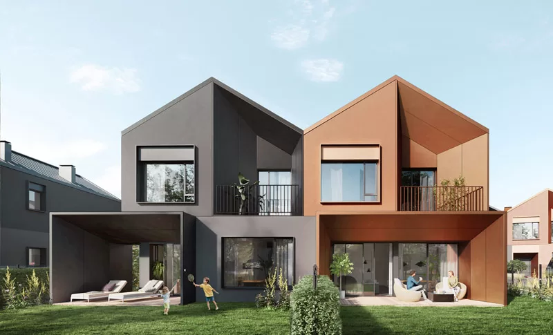 Osiedle dom&oacute;w we wsp&oacute;łczesnej stylistyce