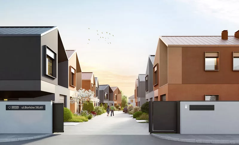 Osiedle dom&oacute;w we wsp&oacute;łczesnej stylistyce