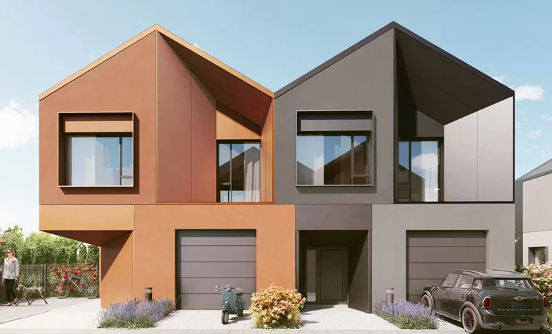 Osiedle dom&oacute;w we wsp&oacute;łczesnej stylistyce