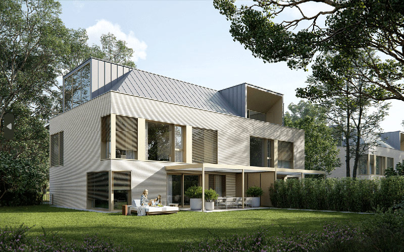 Nowoczesne osiedle SGI w Wilanowie. Prosta bryła i minimalistyczne wnętrza.