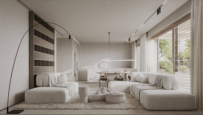 Nowoczesne osiedle SGI w Wilanowie. Prosta bryła i minimalistyczne wnętrza.