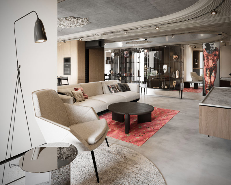 Eklektyczne wnętrze pełne kontrast&oacute;w