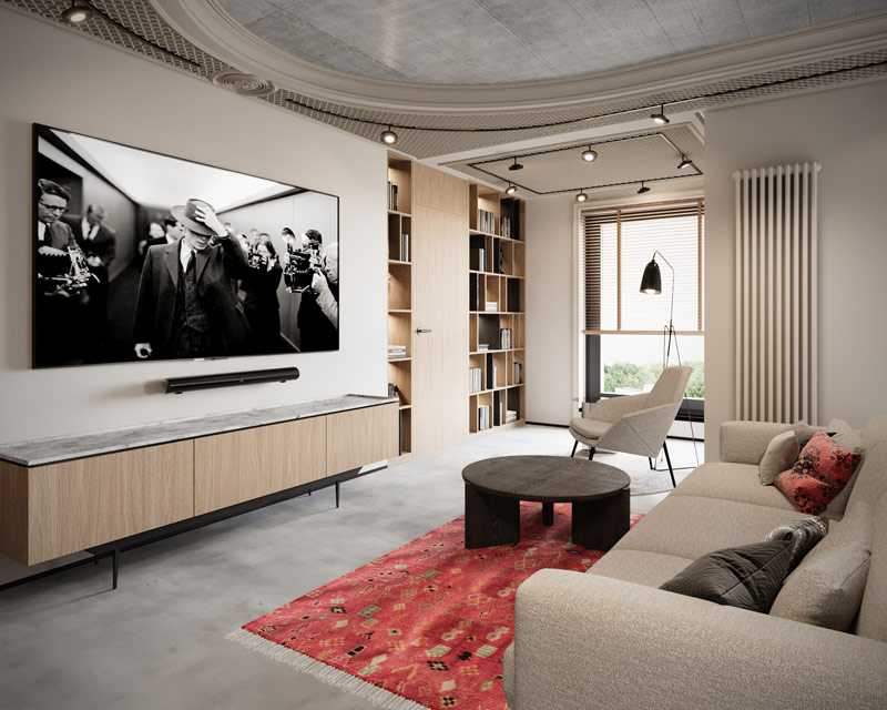 Eklektyczne wnętrze pełne kontrast&oacute;w