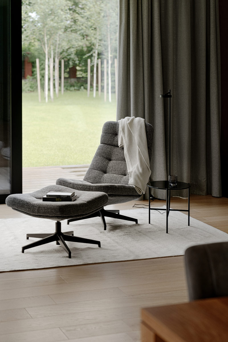 Proste i eleganckie wnętrze, kt&oacute;re wsp&oacute;łgra z naturalnym otoczeniem