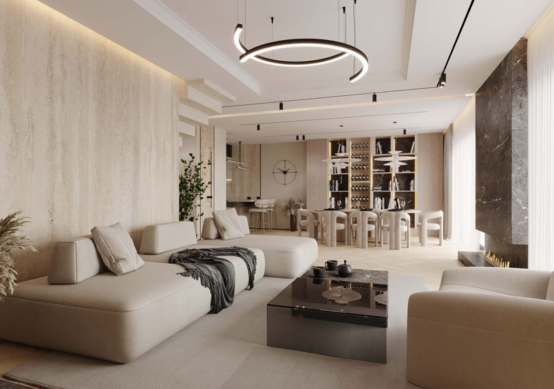 Stonowane kolory i naturalne materiały we wnętrzach domu