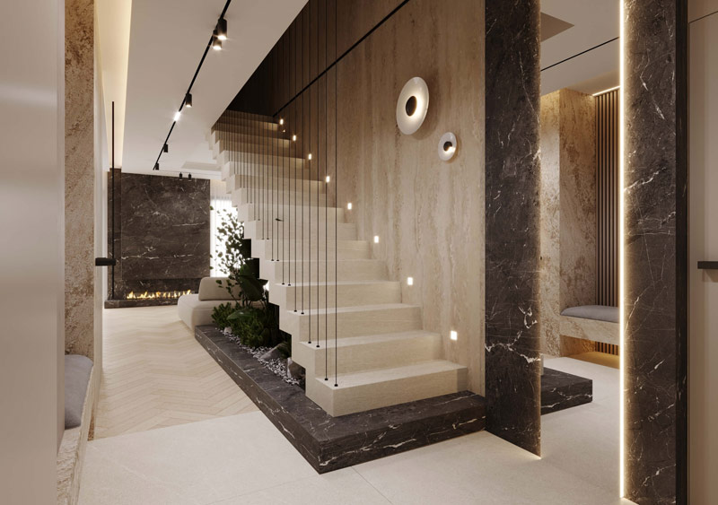 Stonowane kolory i naturalne materiały we wnętrzach domu