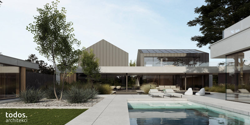 Nowoczesny dom otoczony zielenią