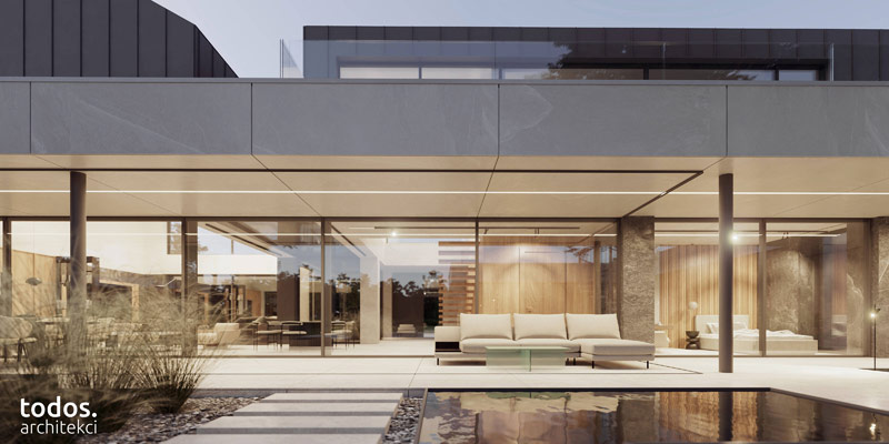 Nowoczesny dom otoczony zielenią