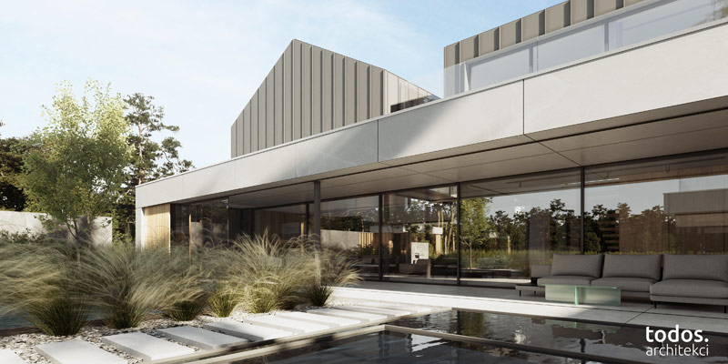 Nowoczesny dom otoczony zielenią