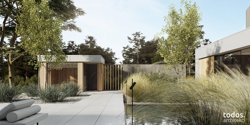 Nowoczesny dom otoczony zielenią