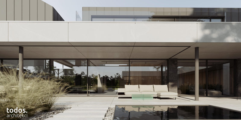 Nowoczesny dom otoczony zielenią