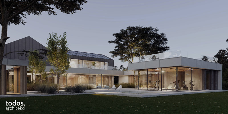 Nowoczesny dom otoczony zielenią
