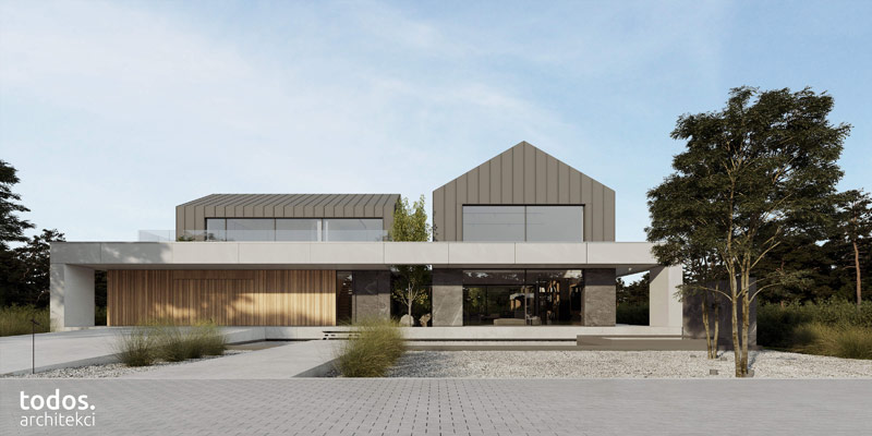 Nowoczesny dom otoczony zielenią