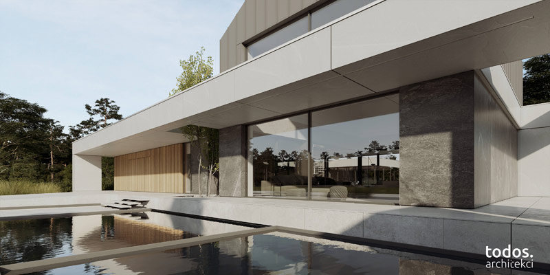 Nowoczesny dom otoczony zielenią