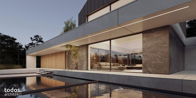 Nowoczesny dom otoczony zielenią