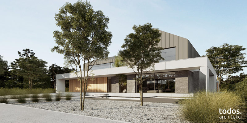 Nowoczesny dom otoczony zielenią