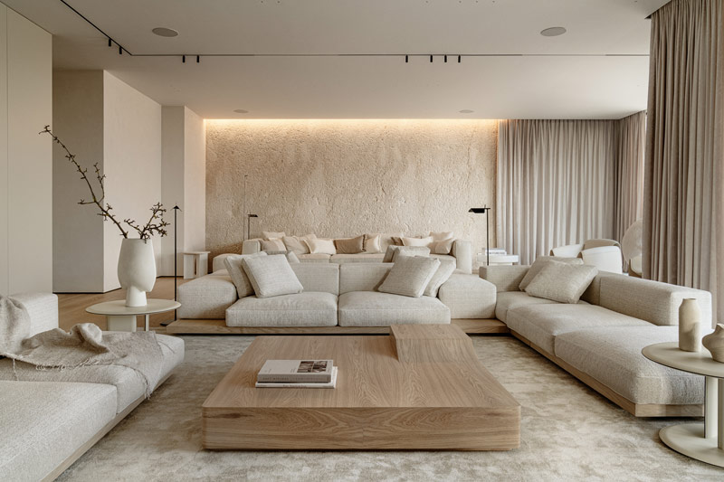 Kojąca harmonia barw we wnętrzach luksusowego apartamentu