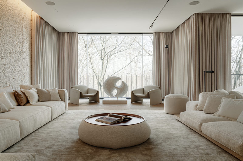 Kojąca harmonia barw we wnętrzach luksusowego apartamentu