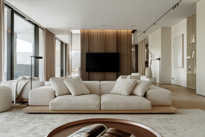 Kojąca harmonia barw we wnętrzach luksusowego apartamentu