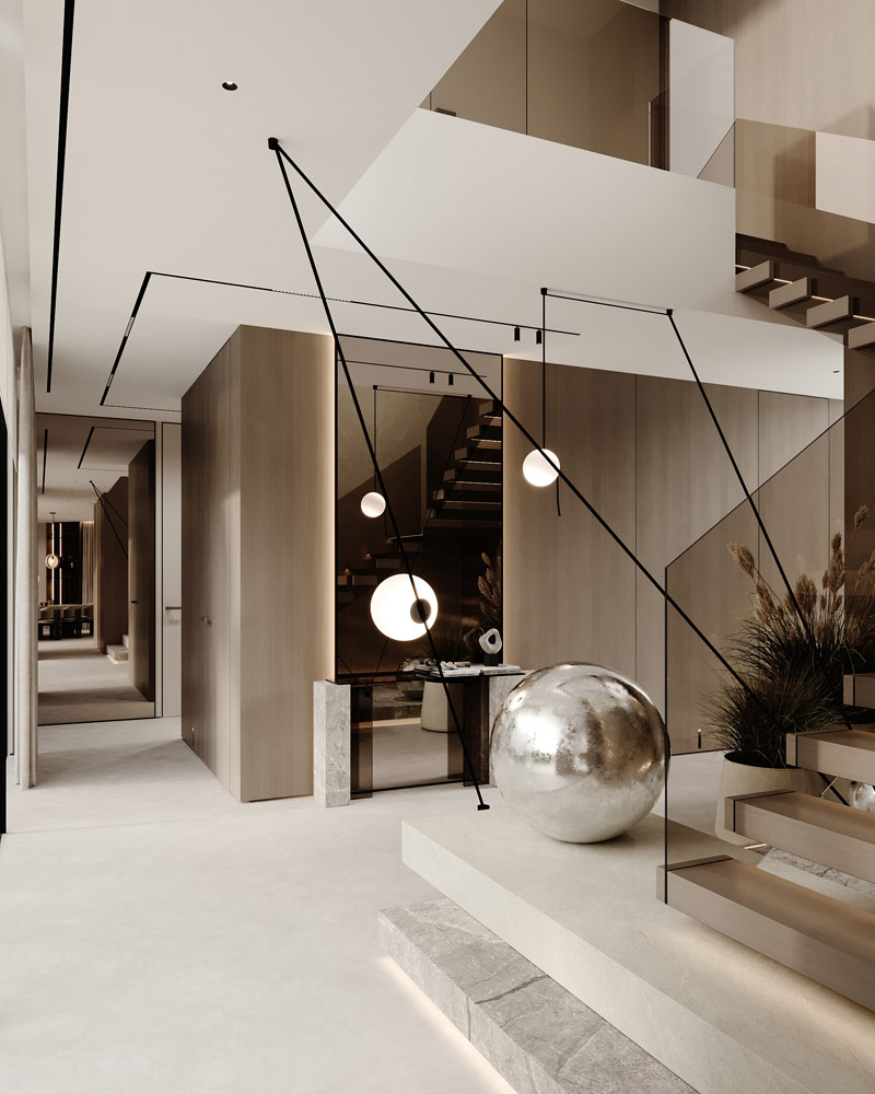 Harmonia i elegancja w luksusowych wnętrzach domu