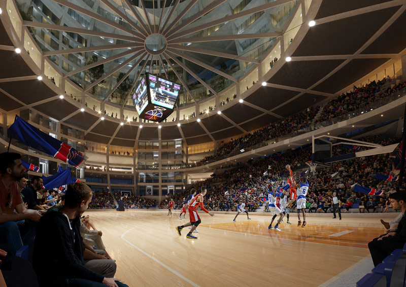 &bdquo;Grand Ballroom&rdquo; projektu MVRDV wygrywa konkurs na arenę sportową z apartamentami i hotelem w Tiranie