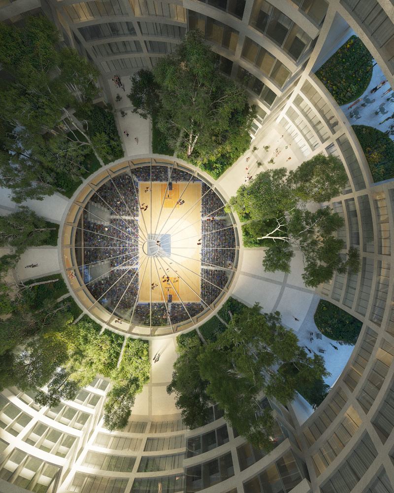 &bdquo;Grand Ballroom&rdquo; projektu MVRDV wygrywa konkurs na arenę sportową z apartamentami i hotelem w Tiranie