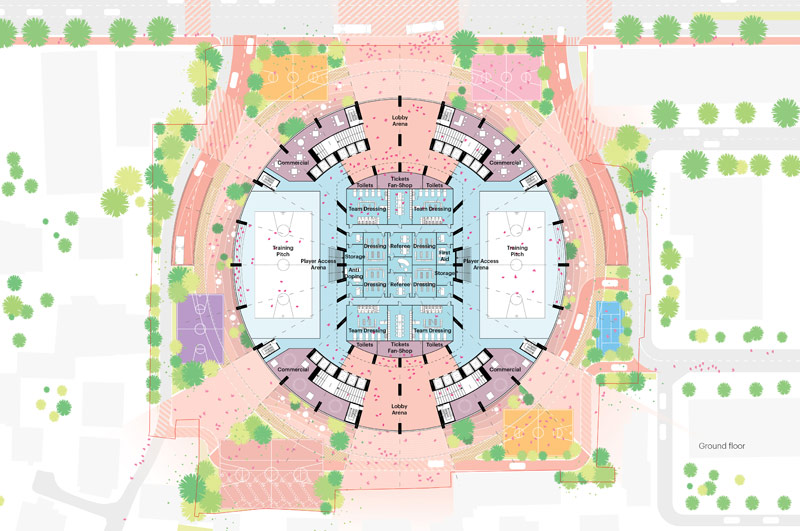 &bdquo;Grand Ballroom&rdquo; projektu MVRDV wygrywa konkurs na arenę sportową z apartamentami i hotelem w Tiranie