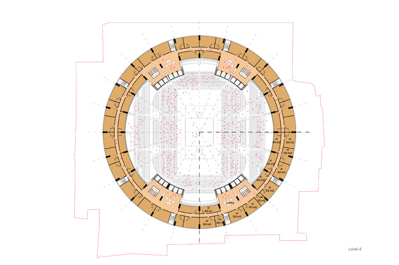 &bdquo;Grand Ballroom&rdquo; projektu MVRDV wygrywa konkurs na arenę sportową z apartamentami i hotelem w Tiranie