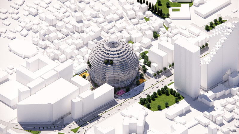 &bdquo;Grand Ballroom&rdquo; projektu MVRDV wygrywa konkurs na arenę sportową z apartamentami i hotelem w Tiranie