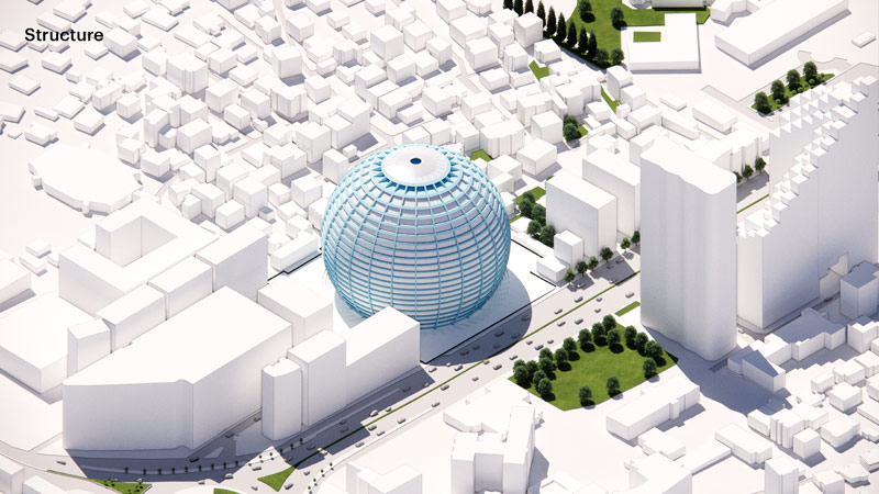 &bdquo;Grand Ballroom&rdquo; projektu MVRDV wygrywa konkurs na arenę sportową z apartamentami i hotelem w Tiranie